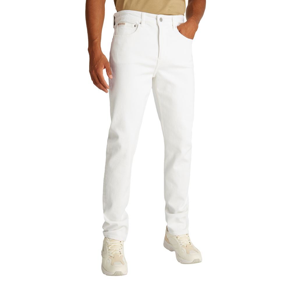 White Cotton Skinny Jeans - ventzia