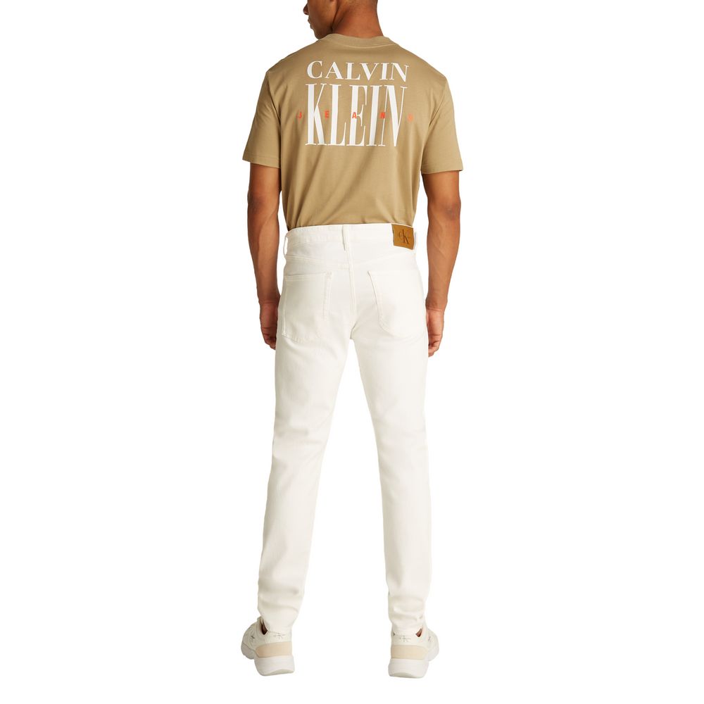 White Cotton Skinny Jeans - ventzia
