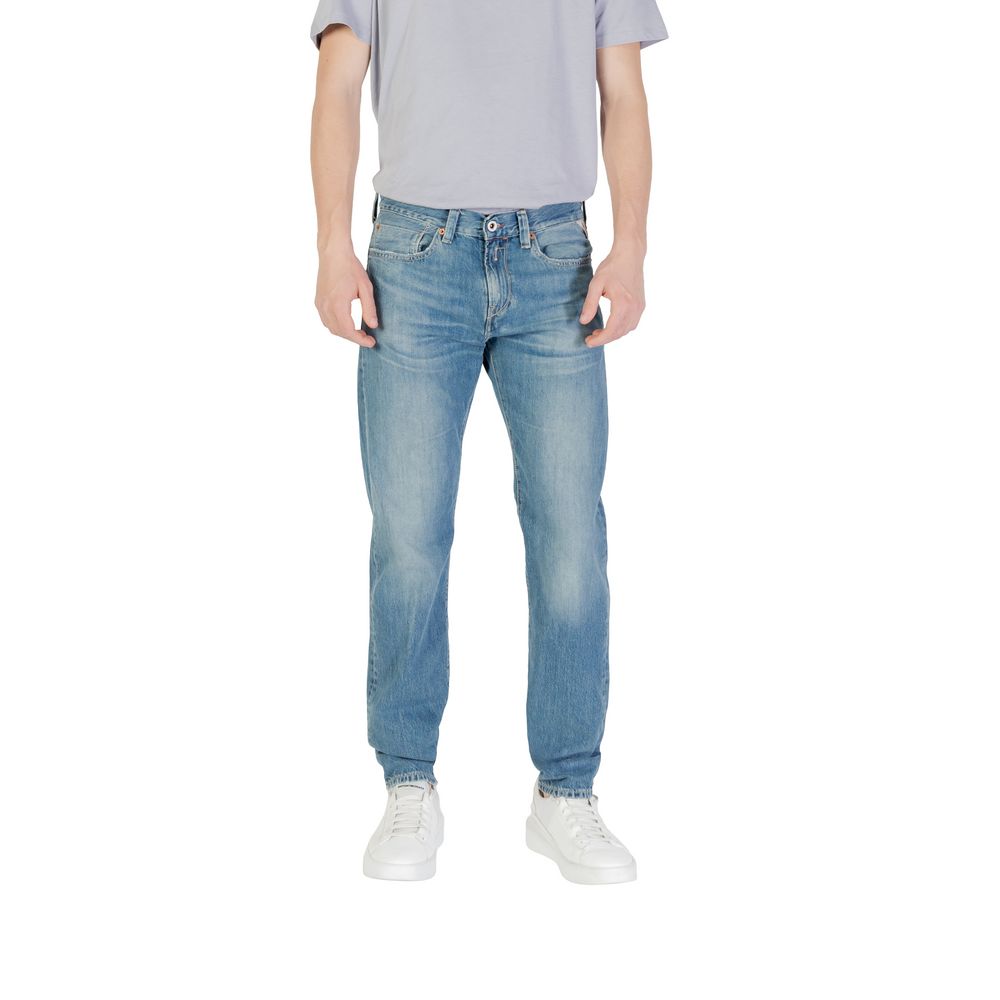 Blue Cotton Skinny Jeans - ventzia