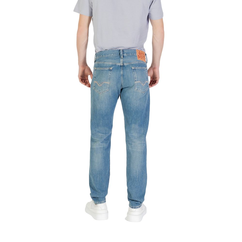 Blue Cotton Skinny Jeans - ventzia