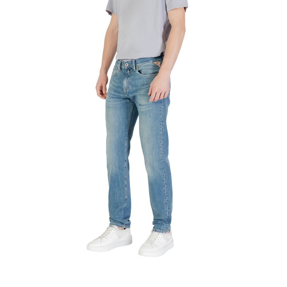 Blue Cotton Skinny Jeans - ventzia