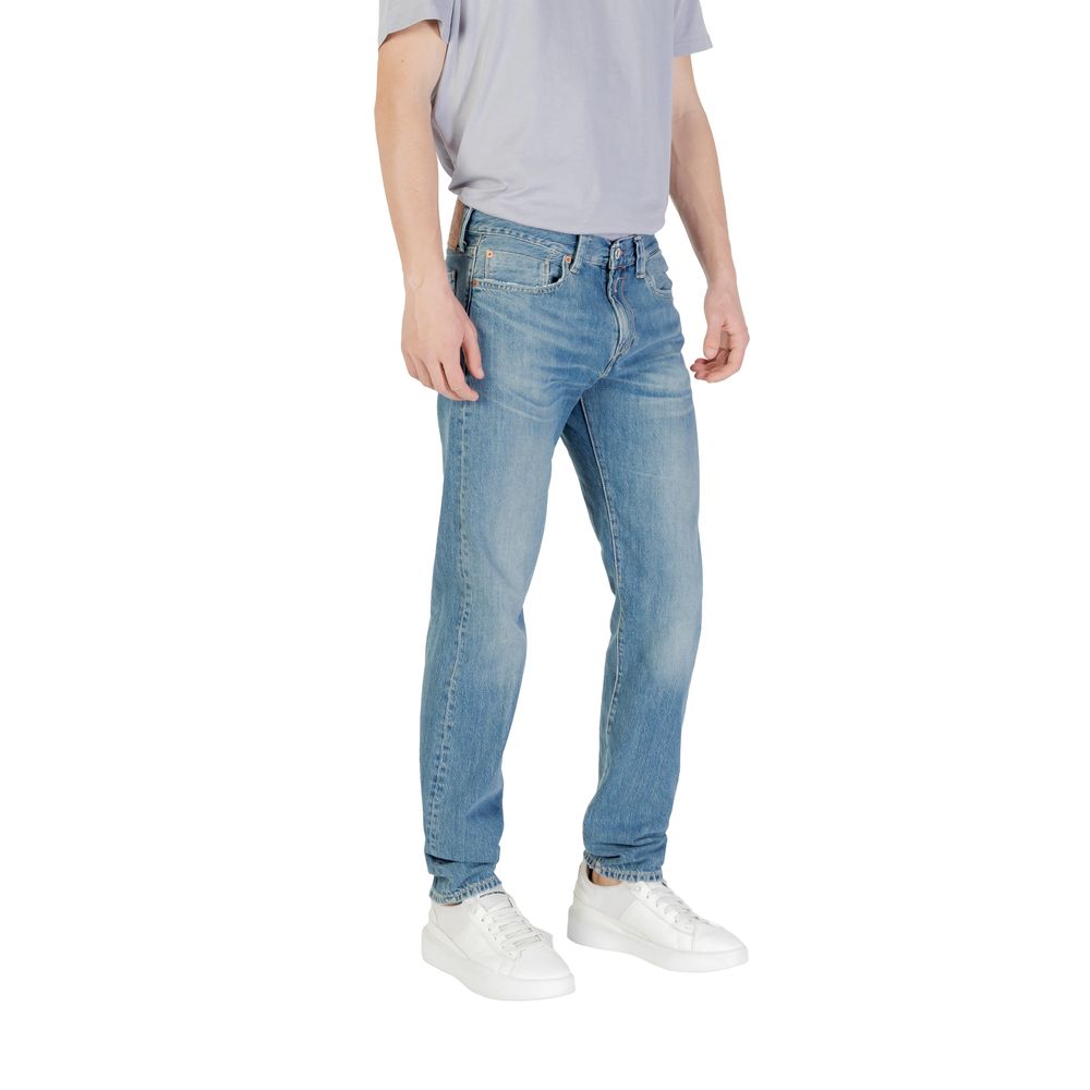 Blue Cotton Skinny Jeans - ventzia