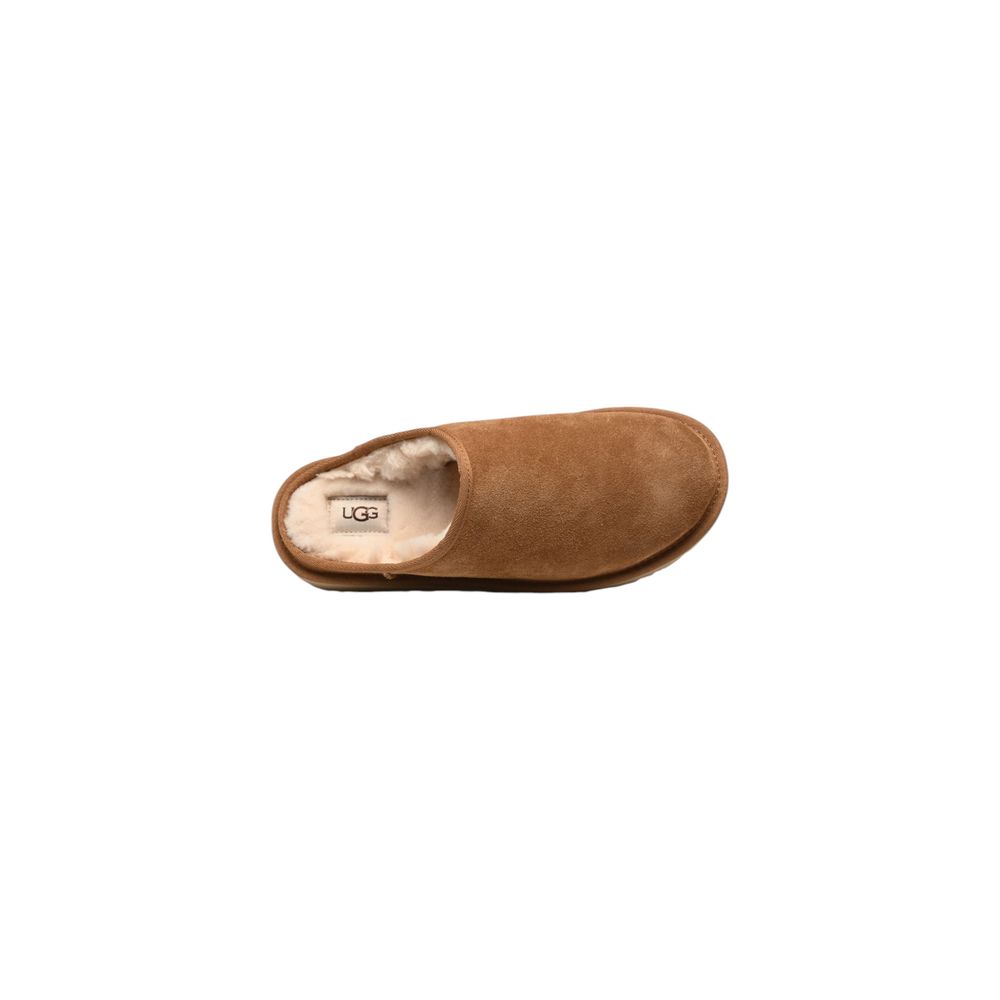 Beige Suede Leather Clogs - ventzia