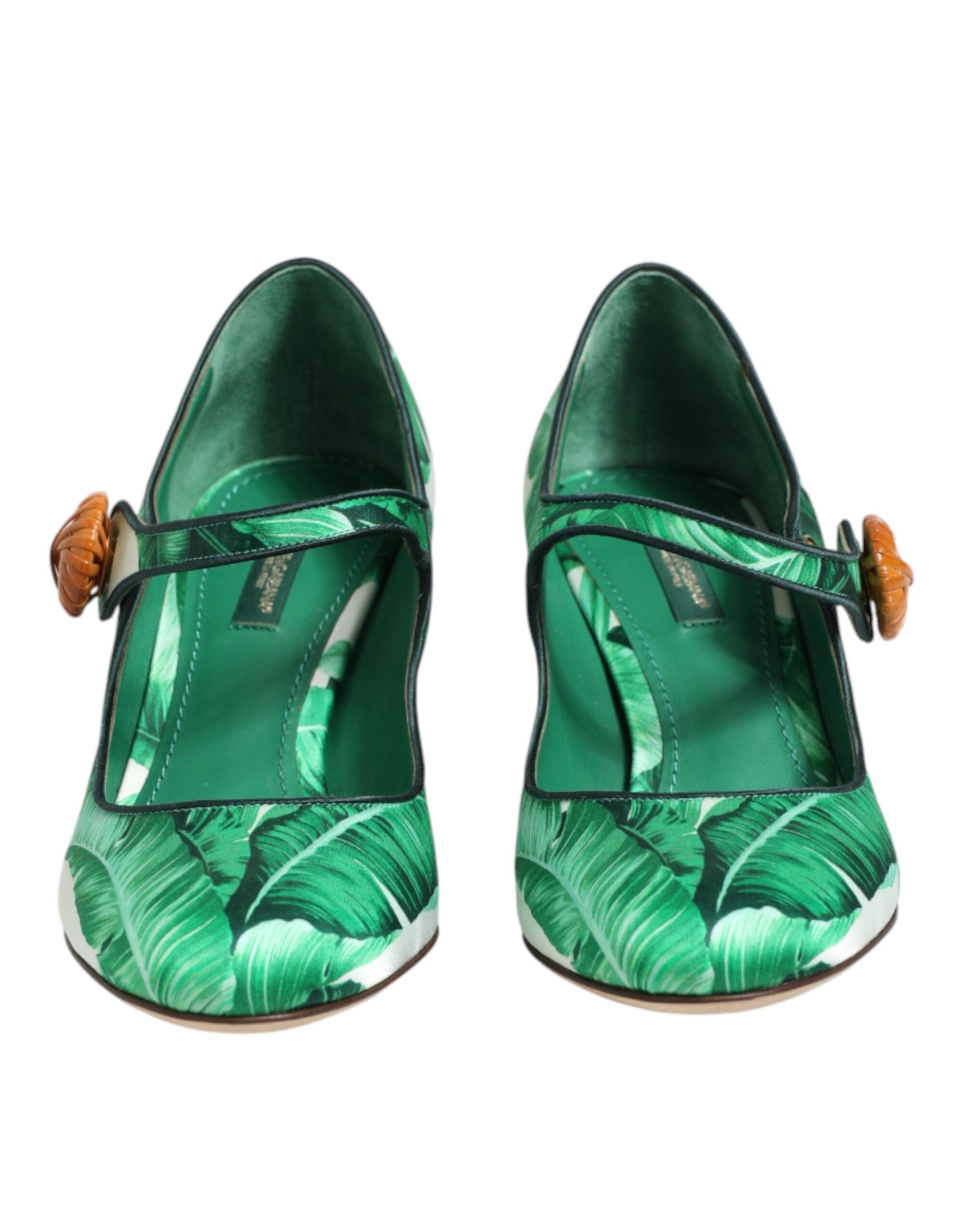 Green Silk MARY JANES Leaf Sandals Shoes - ventzia