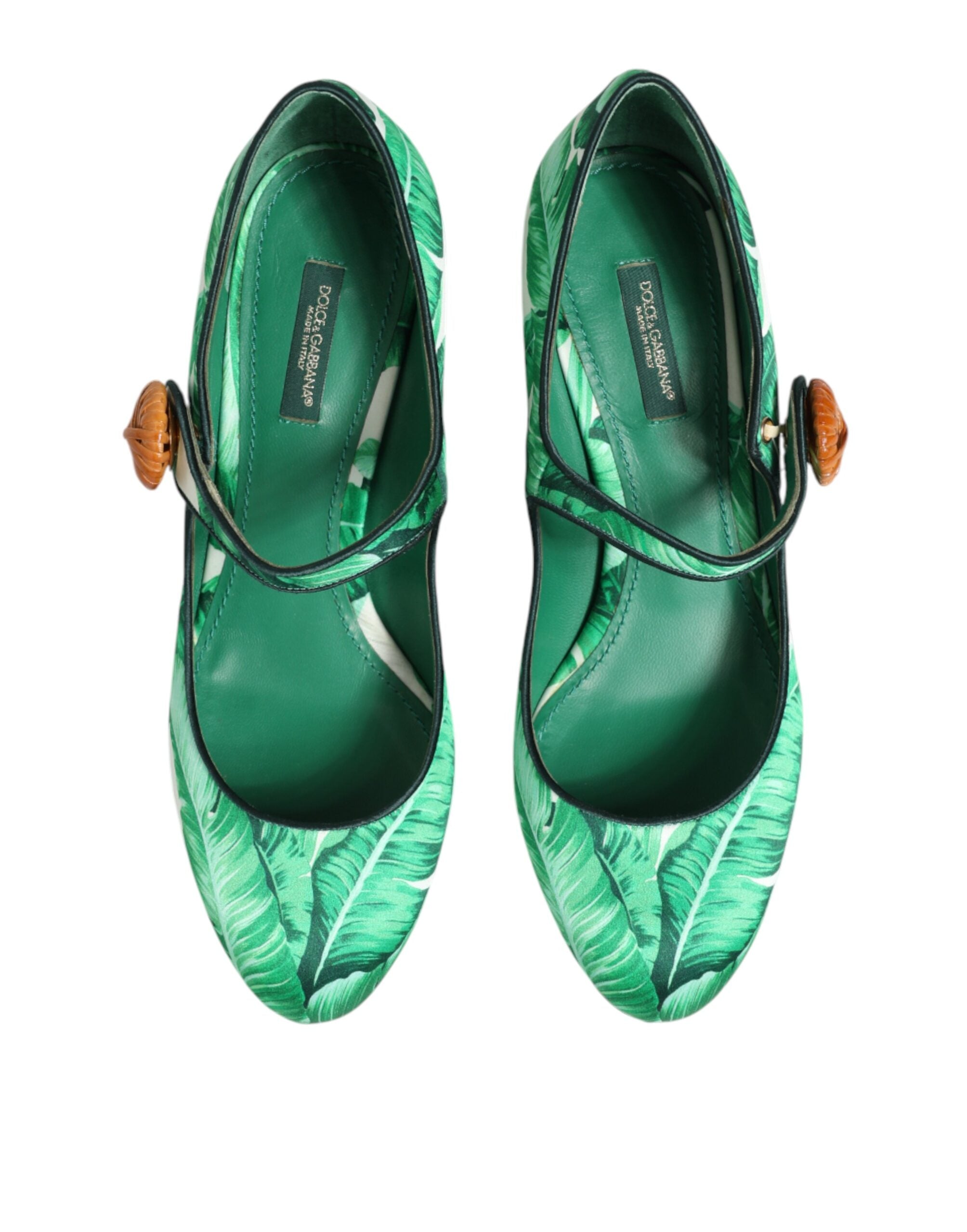 Green Silk MARY JANES Leaf Sandals Shoes - ventzia