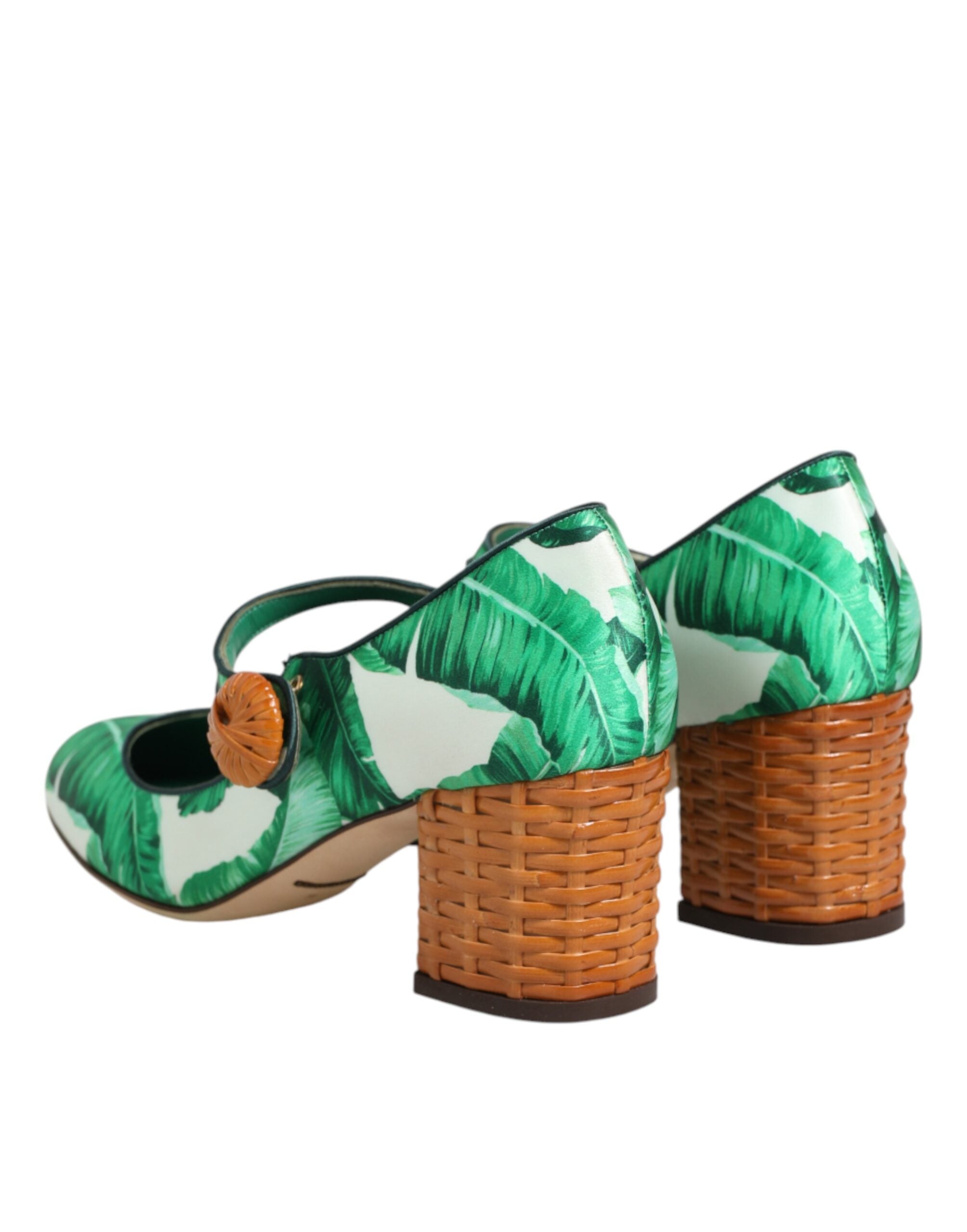 Green Silk MARY JANES Leaf Sandals Shoes - ventzia