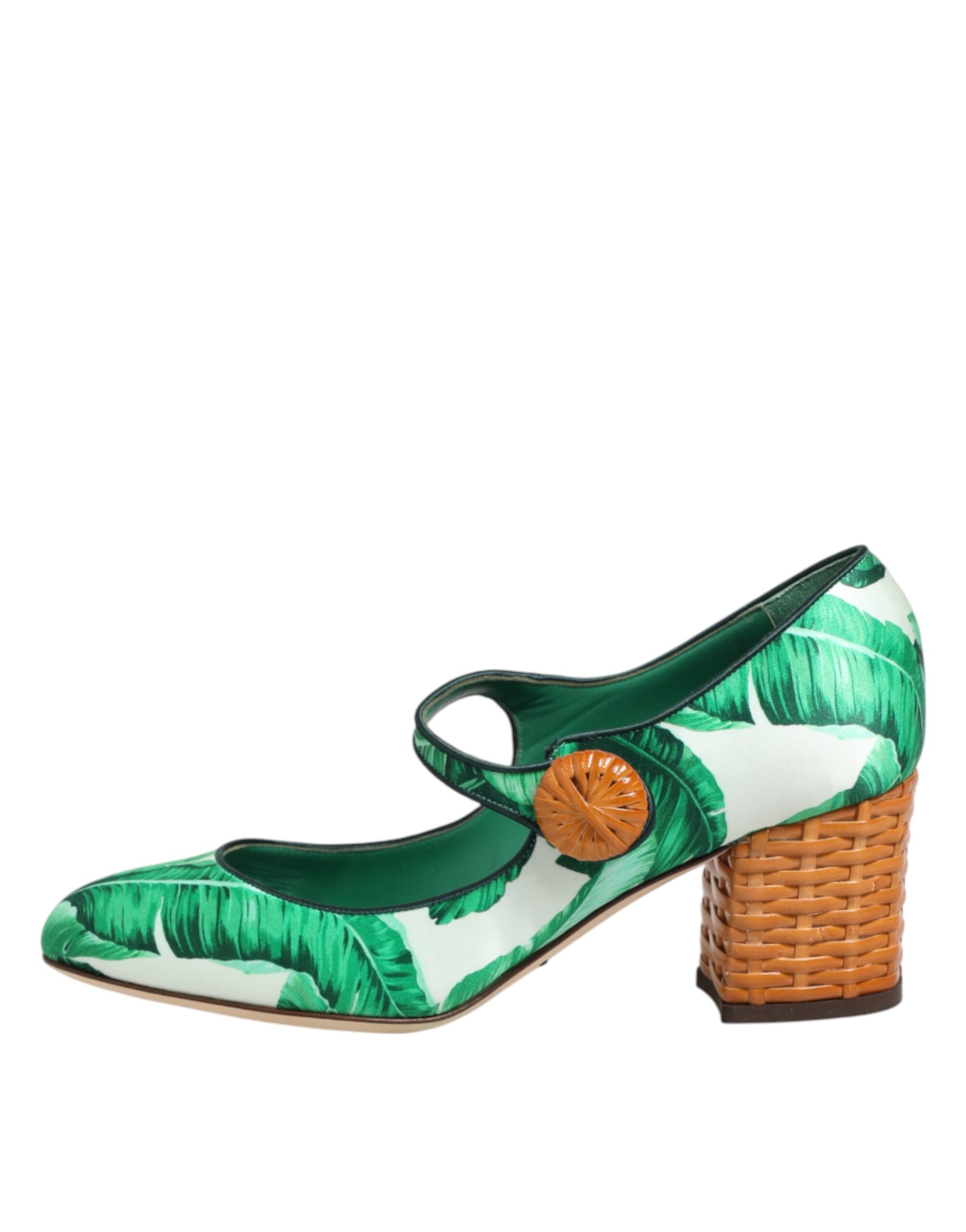 Green Silk MARY JANES Leaf Sandals Shoes - ventzia