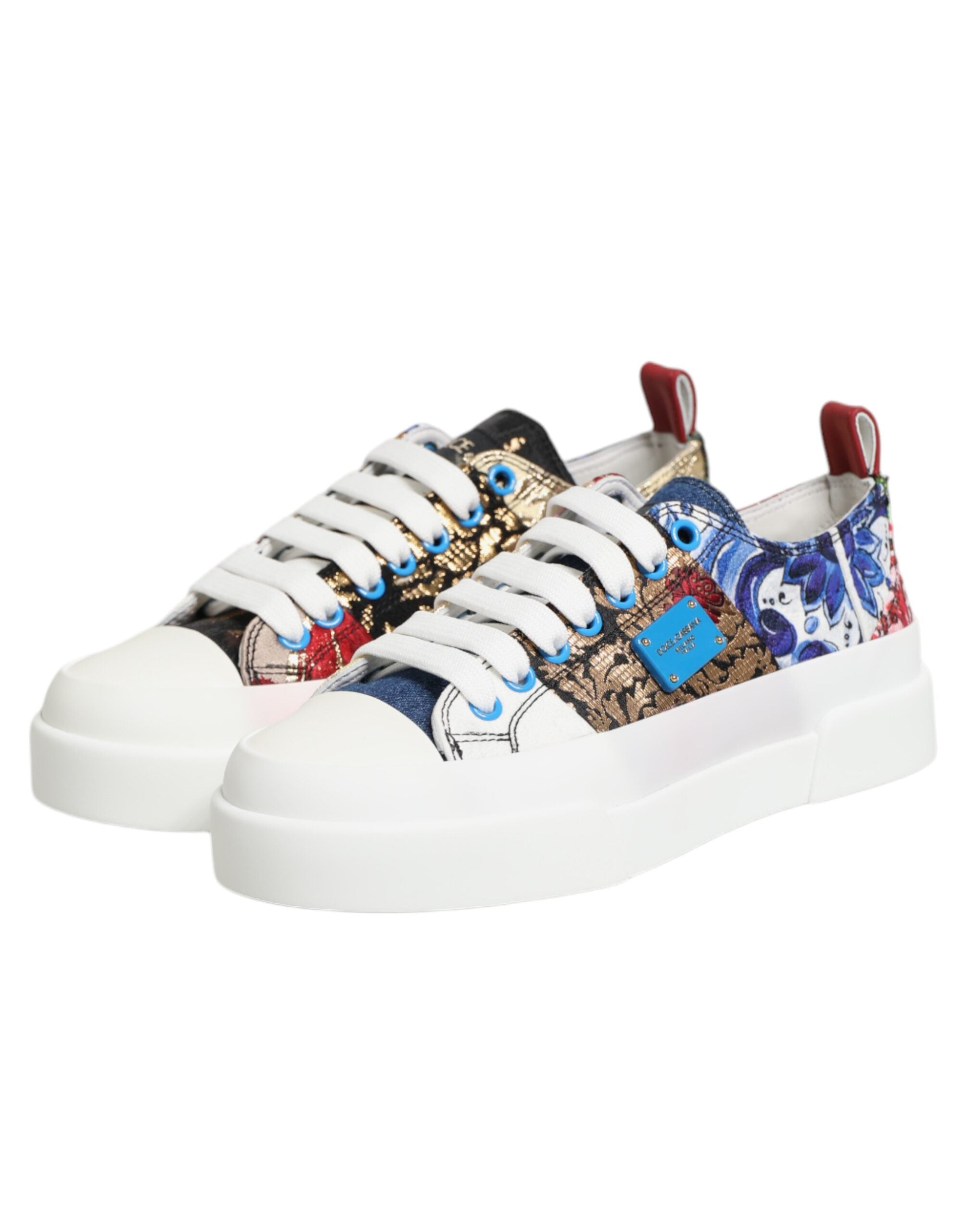 Multicolor Patchwork Low Top Sneakers Shoes - ventzia