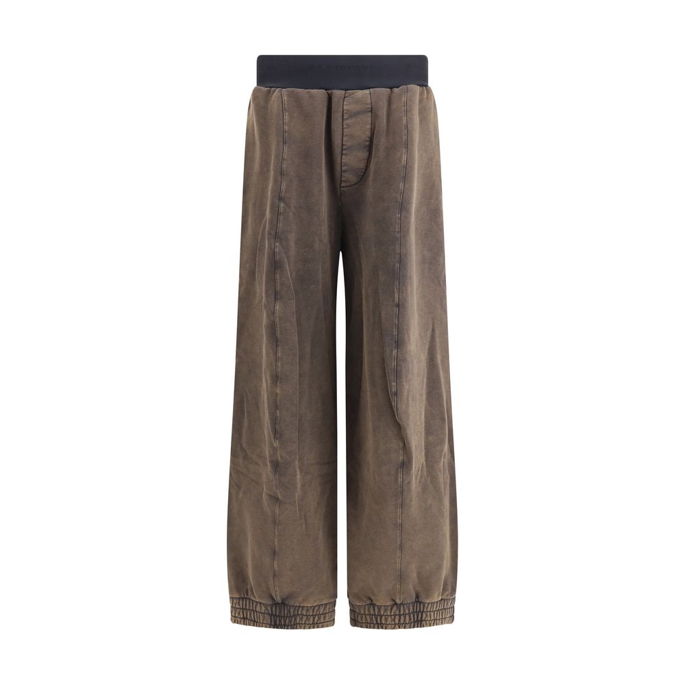 Brown Cotton Casual Pants