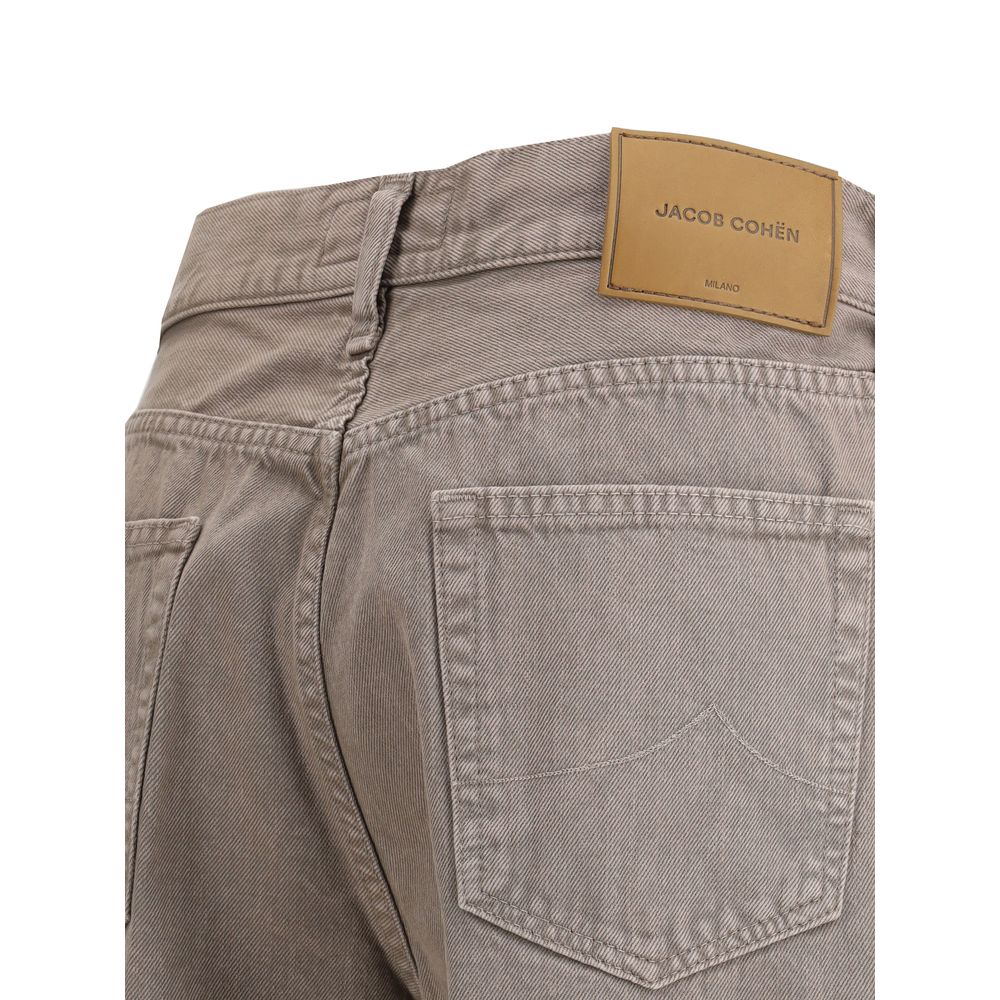 Brown Cotton Relaxed Fit Jeans