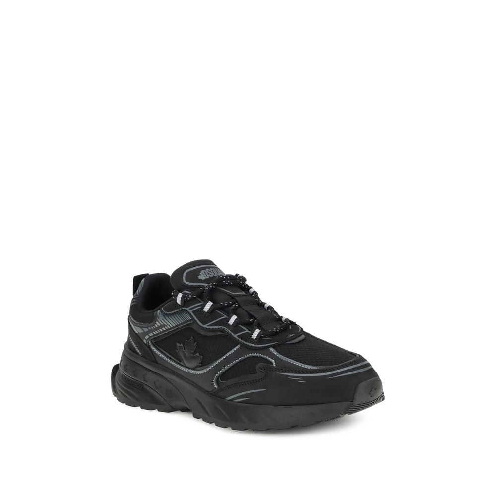 Black Calf Leather Bos Taurus Athletic Sneakers
