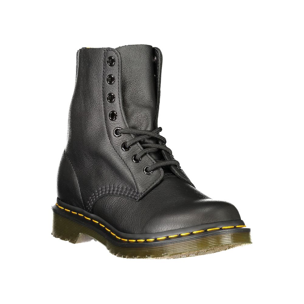 Black Leather Unisex Boot - ventzia