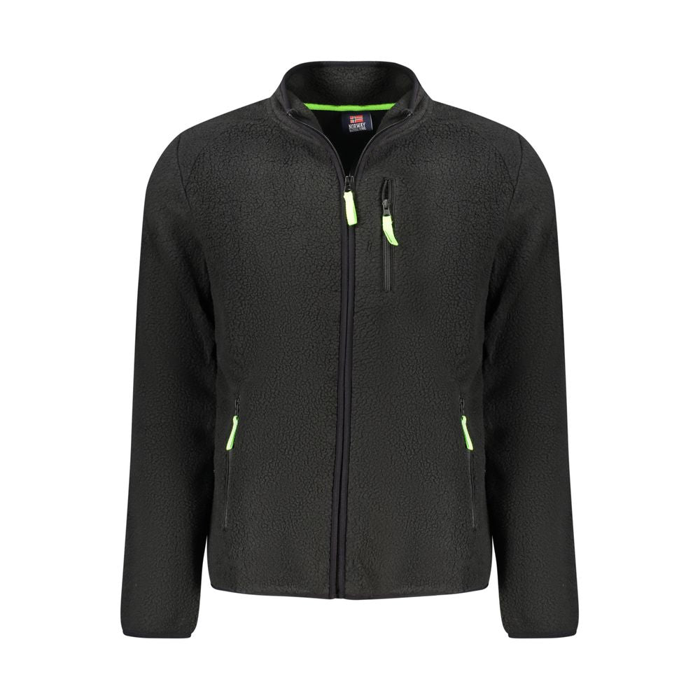 Black Polyester Men's Sweatshirt - ventzia