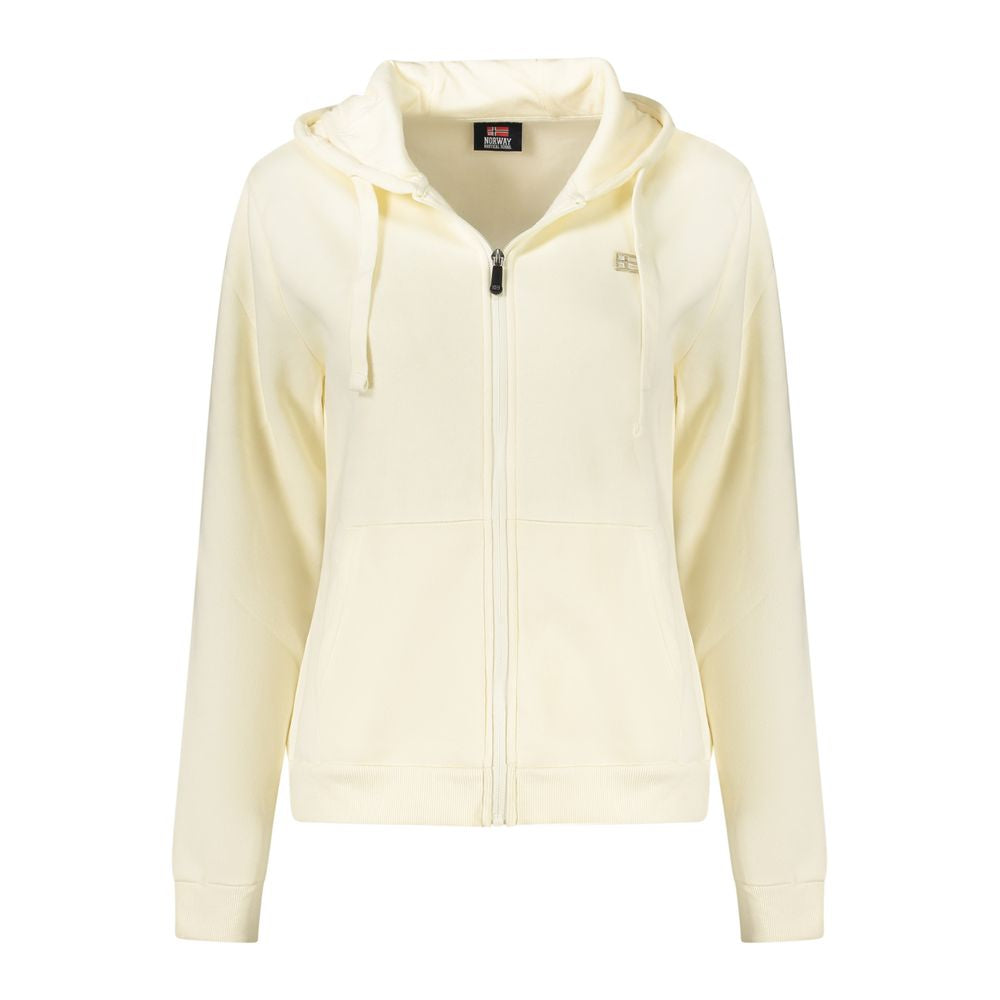 White Cotton Women's Hoodie Sweatshirt - ventzia