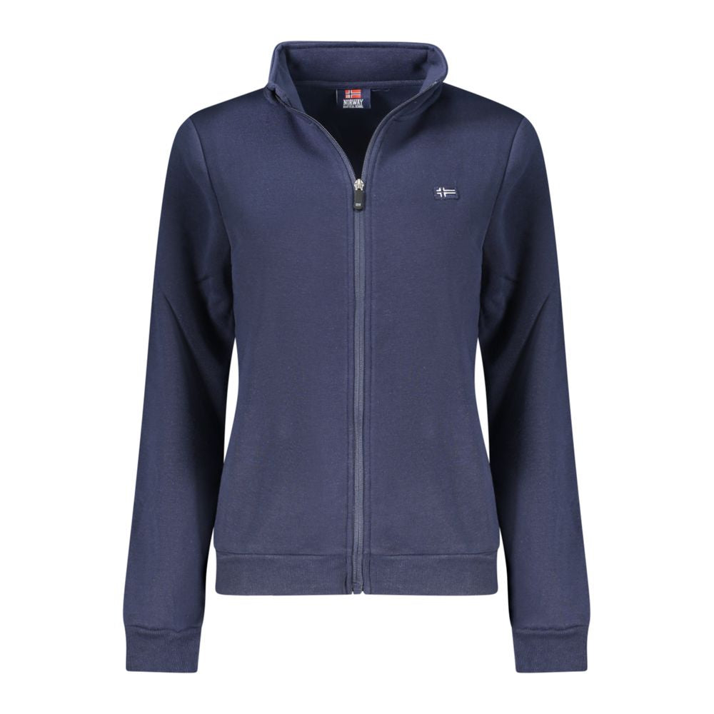Blue Cotton Women Sweatshirt - ventzia