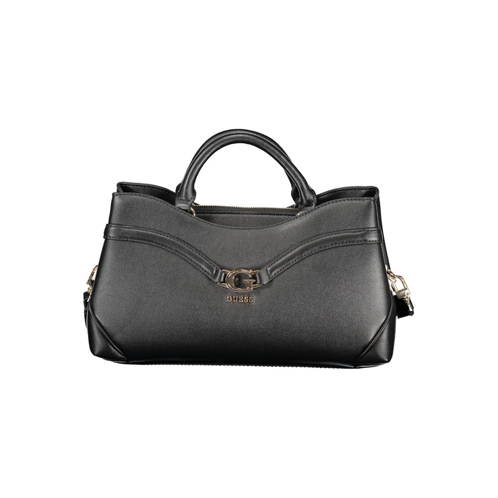 Black Polyurethane Women's Handbag - ventzia
