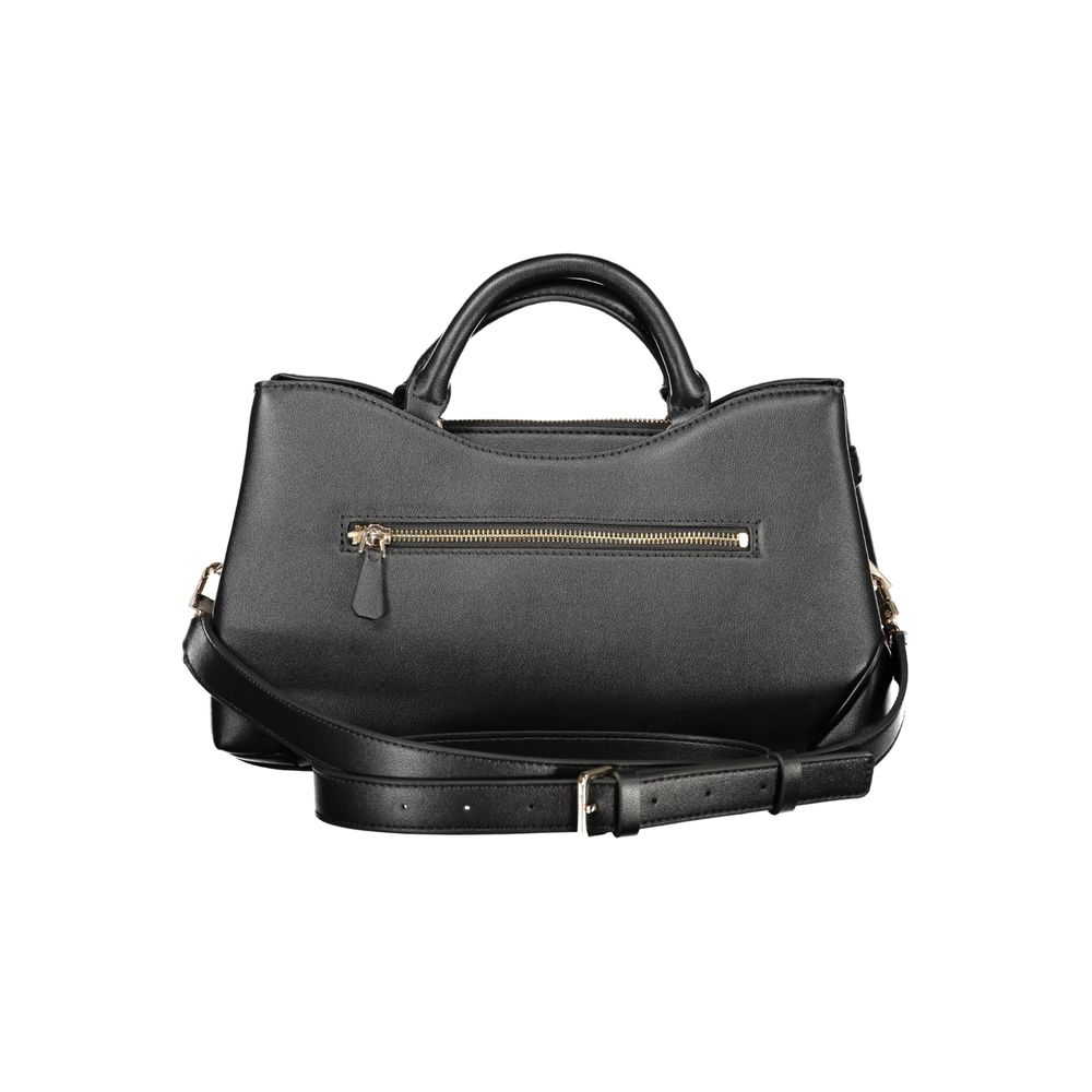 Black Polyurethane Women's Handbag - ventzia