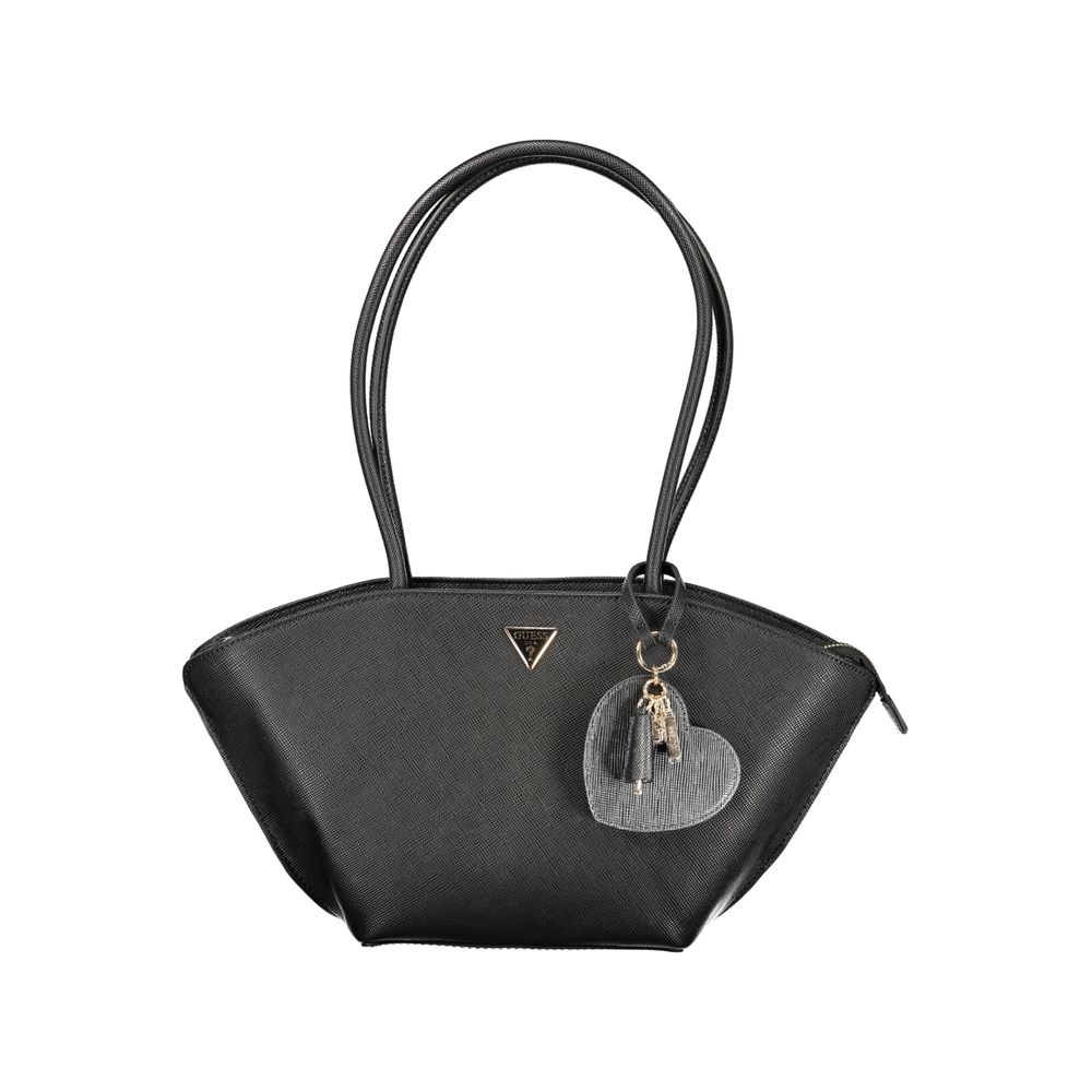 Black Polyurethane Women's Handbag - ventzia
