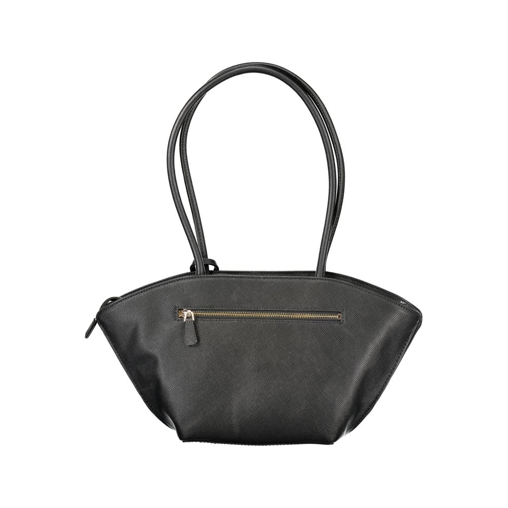 Black Polyurethane Women's Handbag - ventzia