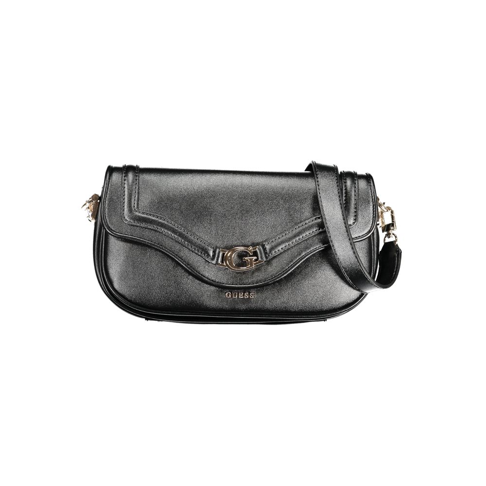 Black Polyurethane Women Handbag - ventzia