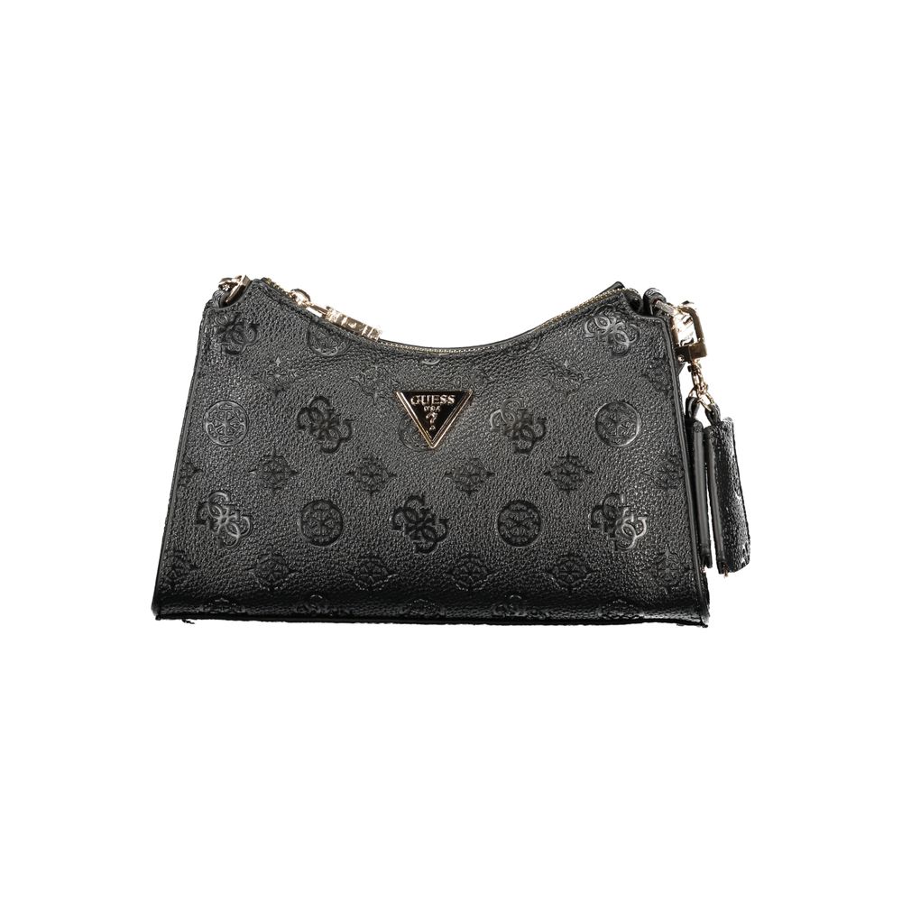 Black Polyurethane Women Handbag - ventzia