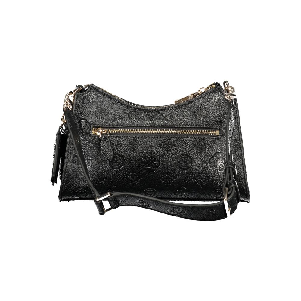 Black Polyurethane Women Handbag - ventzia