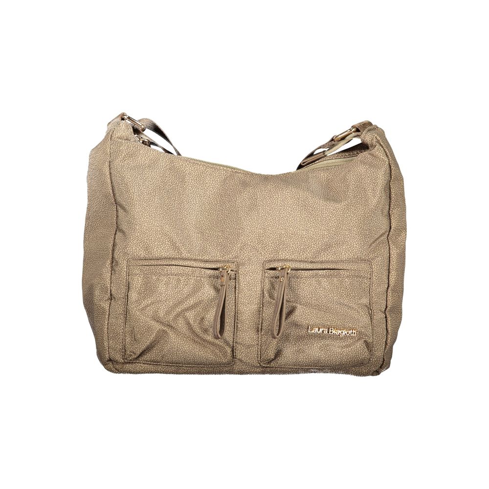 Beige Polyester Women Handbag - ventzia