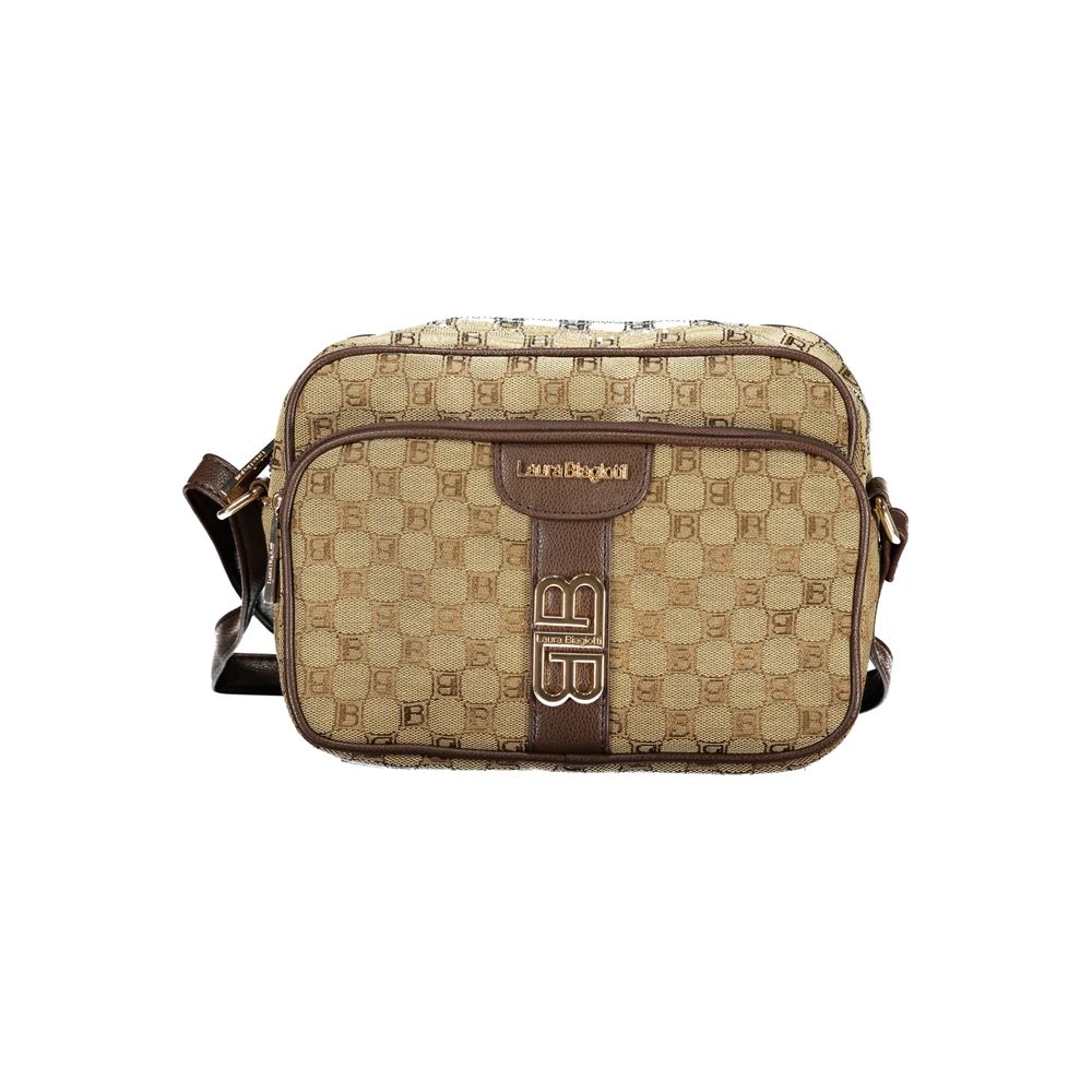 Beige Polyester Women's Shoulder Bag - ventzia