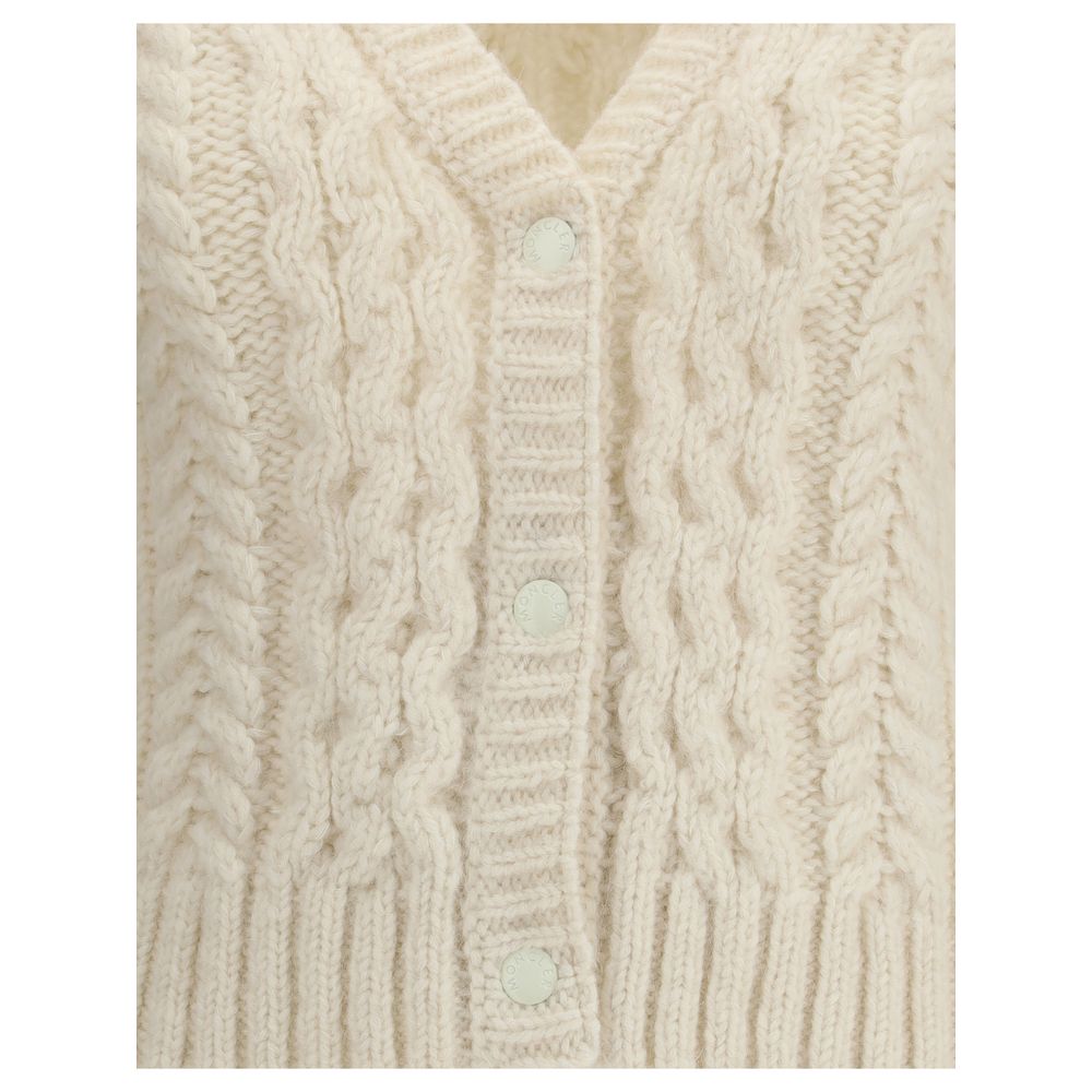 Cream Alpaca Vicugna Pacos Cardigan - ventzia