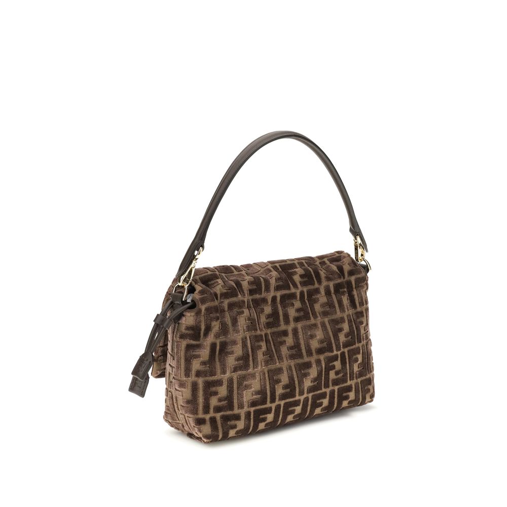 Brown Viscose Shoulder Bag - ventzia
