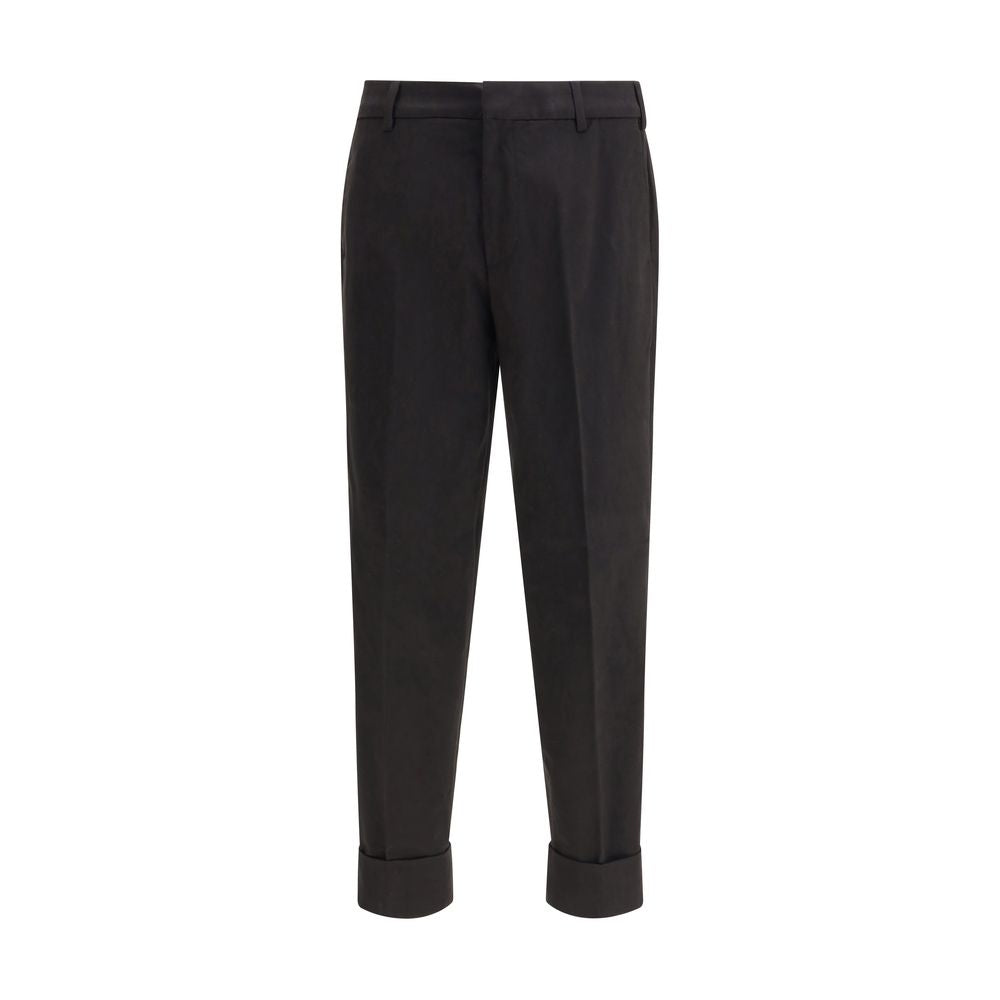 Black Cotton Casual Pants - ventzia