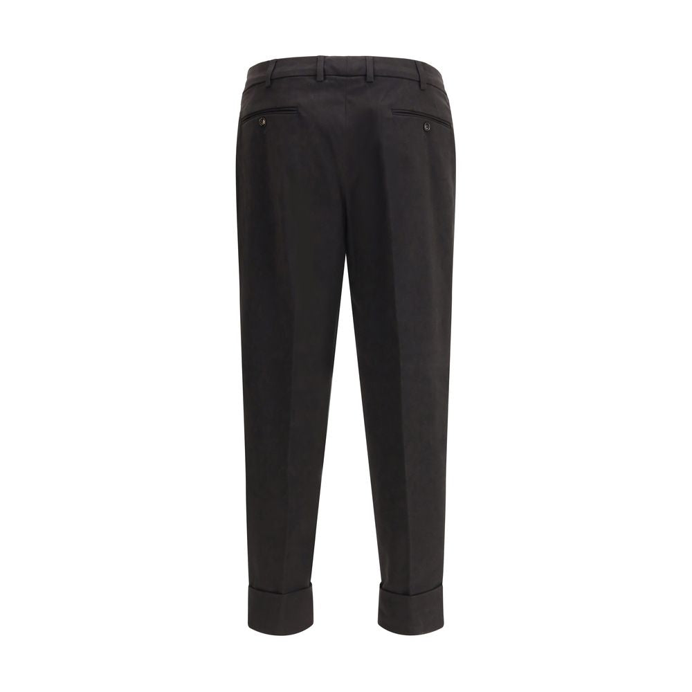 Black Cotton Casual Pants - ventzia