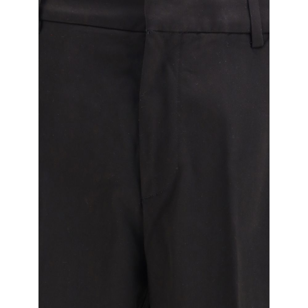 Black Cotton Casual Pants - ventzia