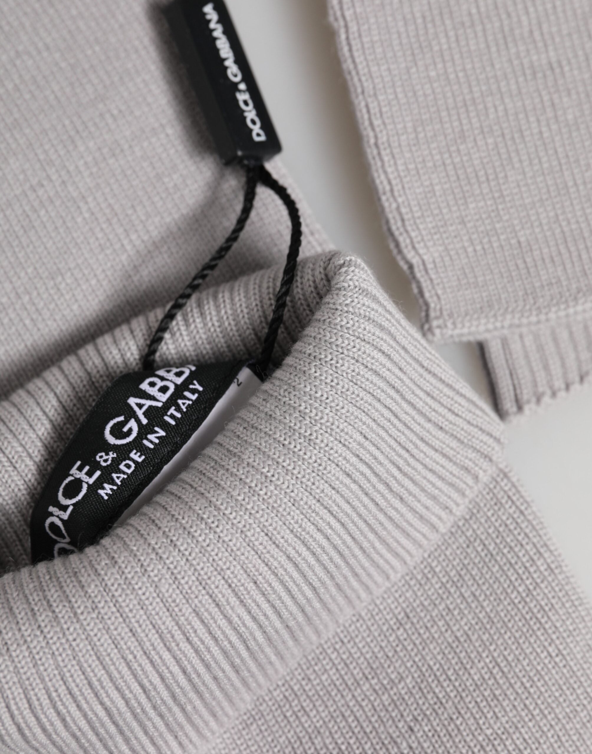 Gray Virgin Wool Knitted Fingerless Men Gloves - ventzia
