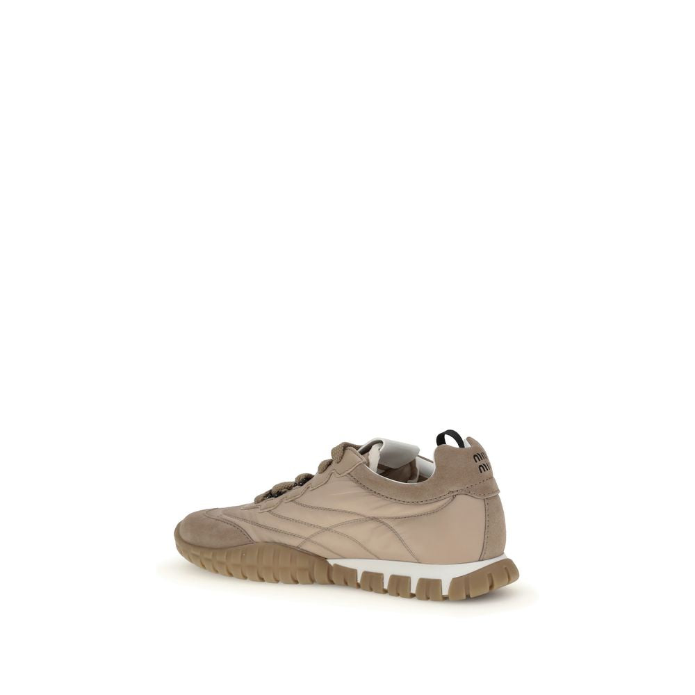 Brown Recycled Polyamide Athletic Sneakers