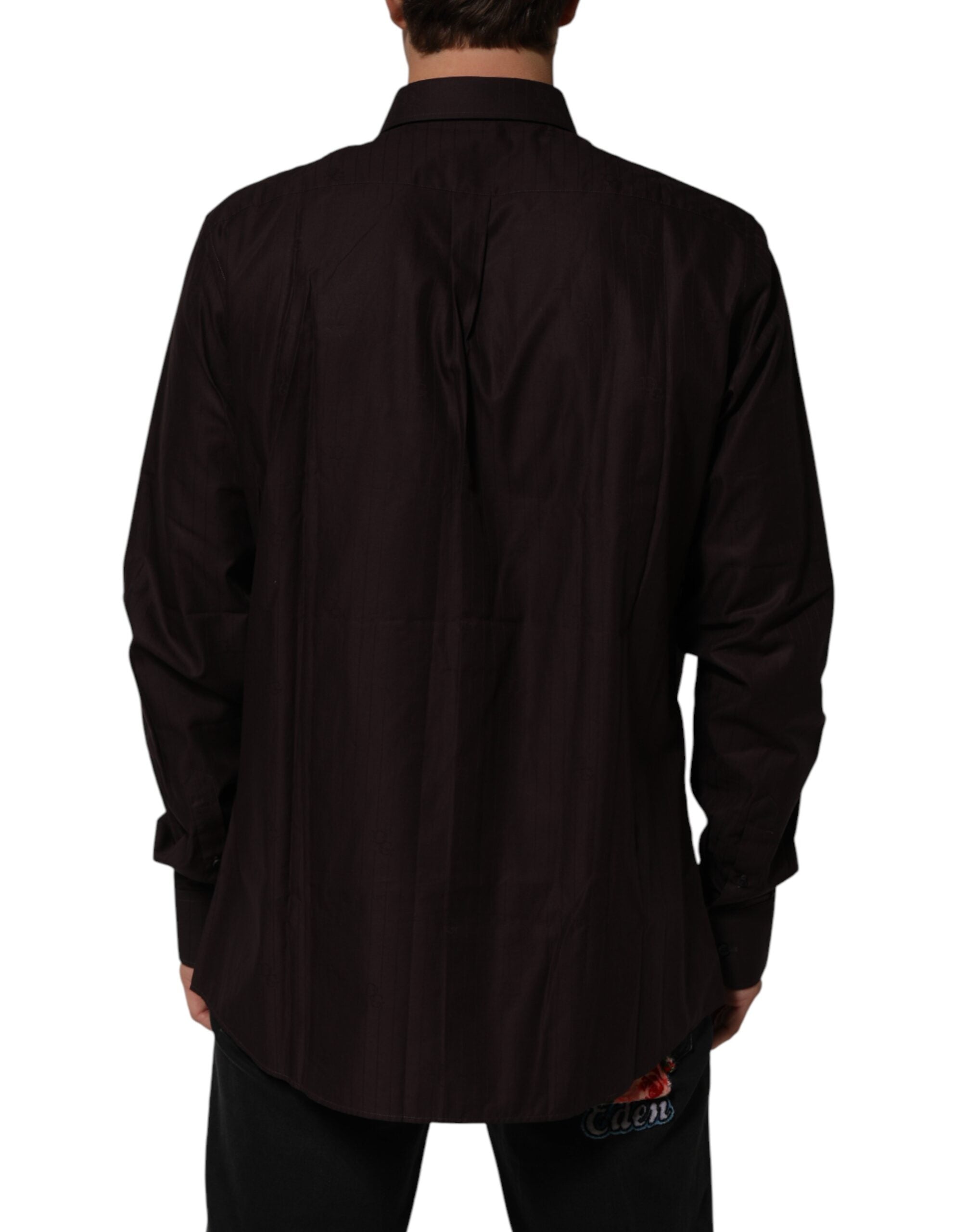 Brown Cotton LongSleeve MARTINI Dress Shirt