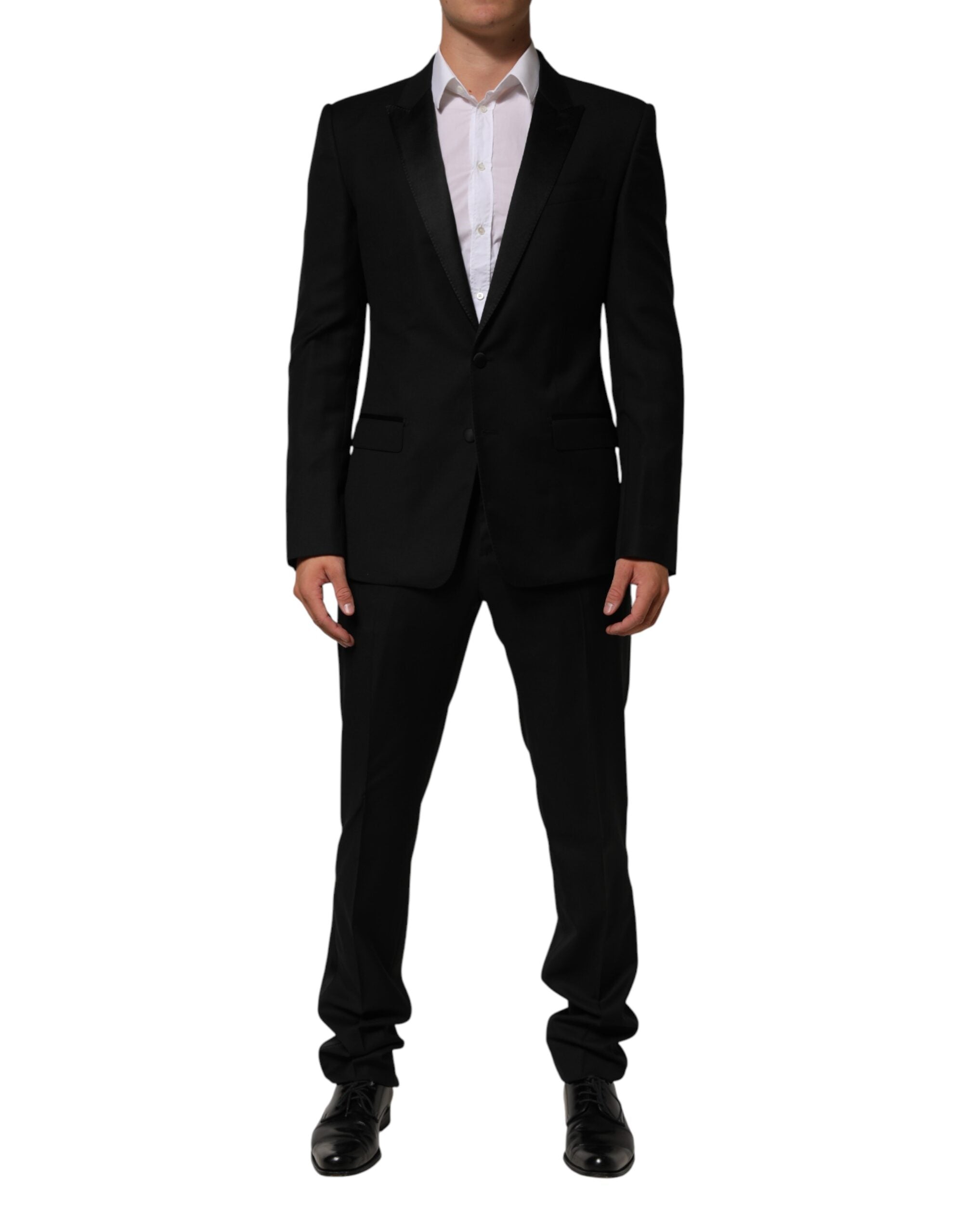 Black 2 Buttons Jacket Formal 2 Piece Suit - ventzia