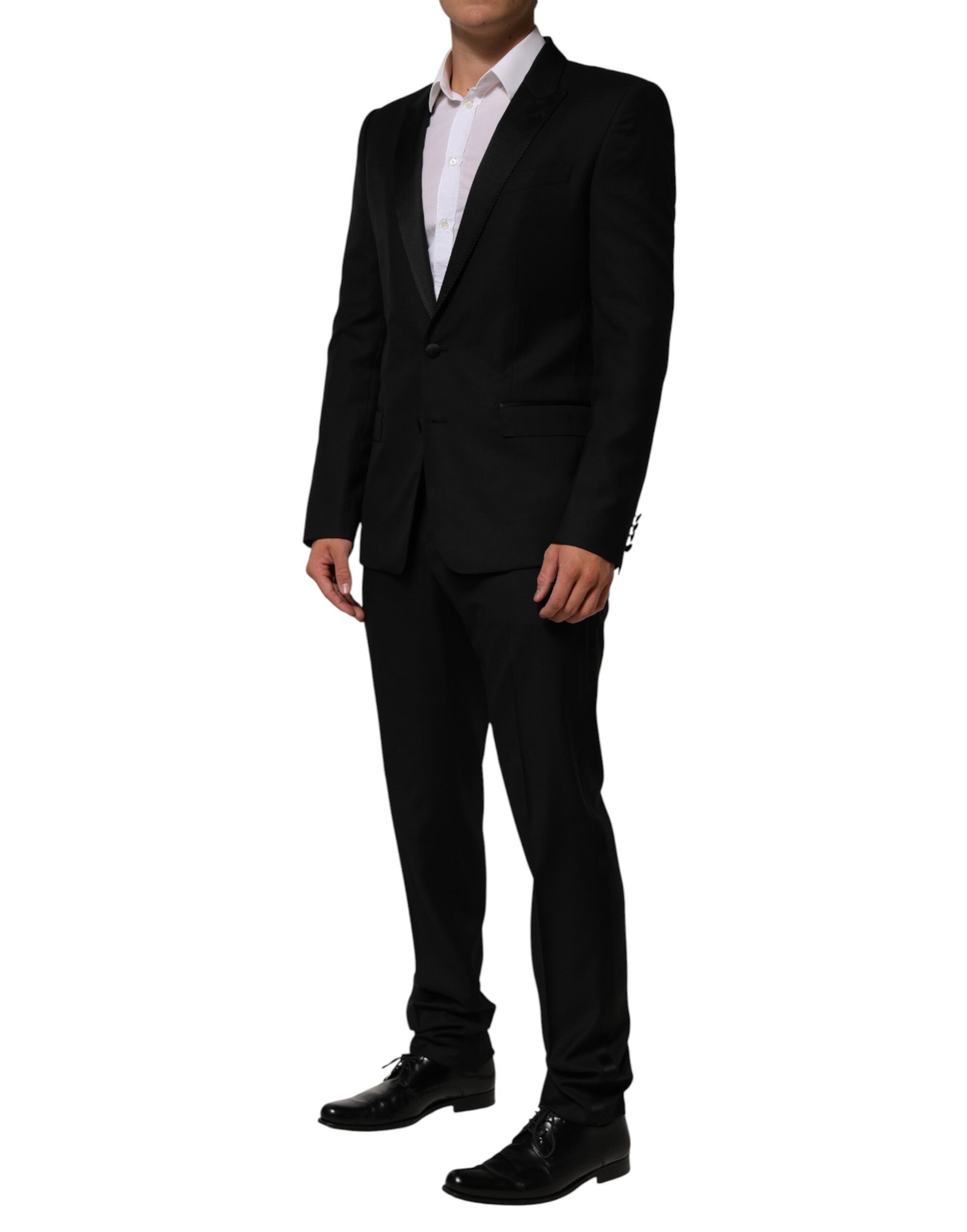 Black 2 Buttons Jacket Formal 2 Piece Suit - ventzia