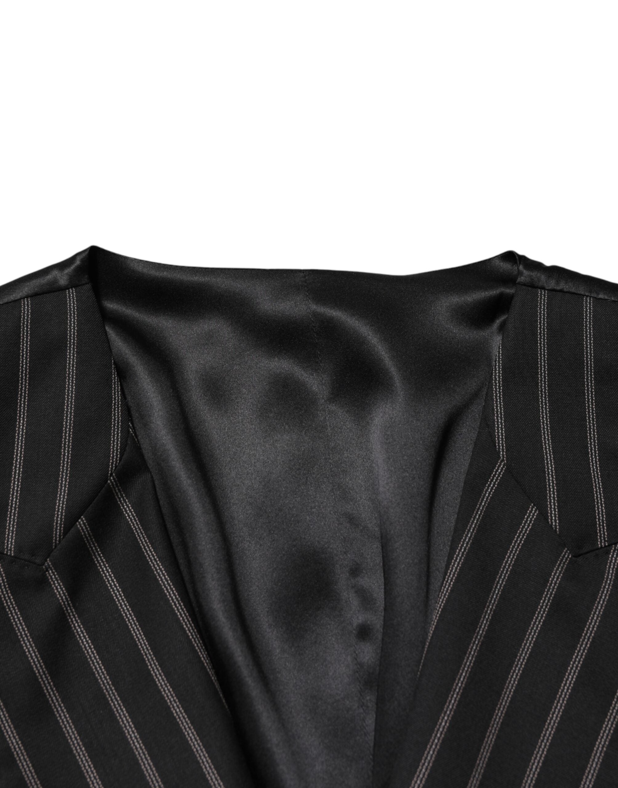 Black Stripes Wool Dress Men Waistcoat Vest