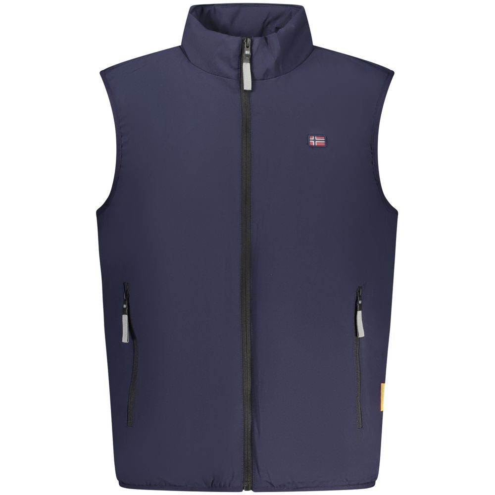 Blue Polyester Men's Jacket - ventzia