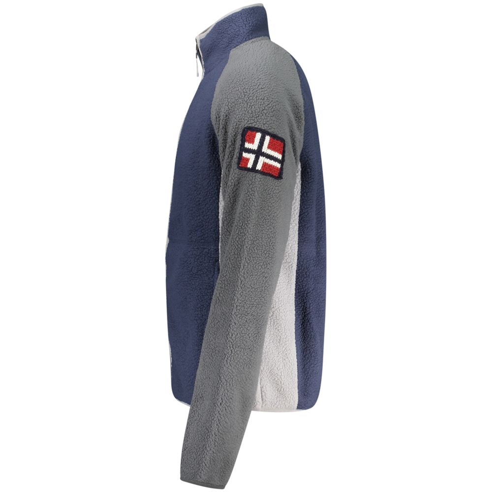 Blue Polyester Men's Sweatshirt - ventzia