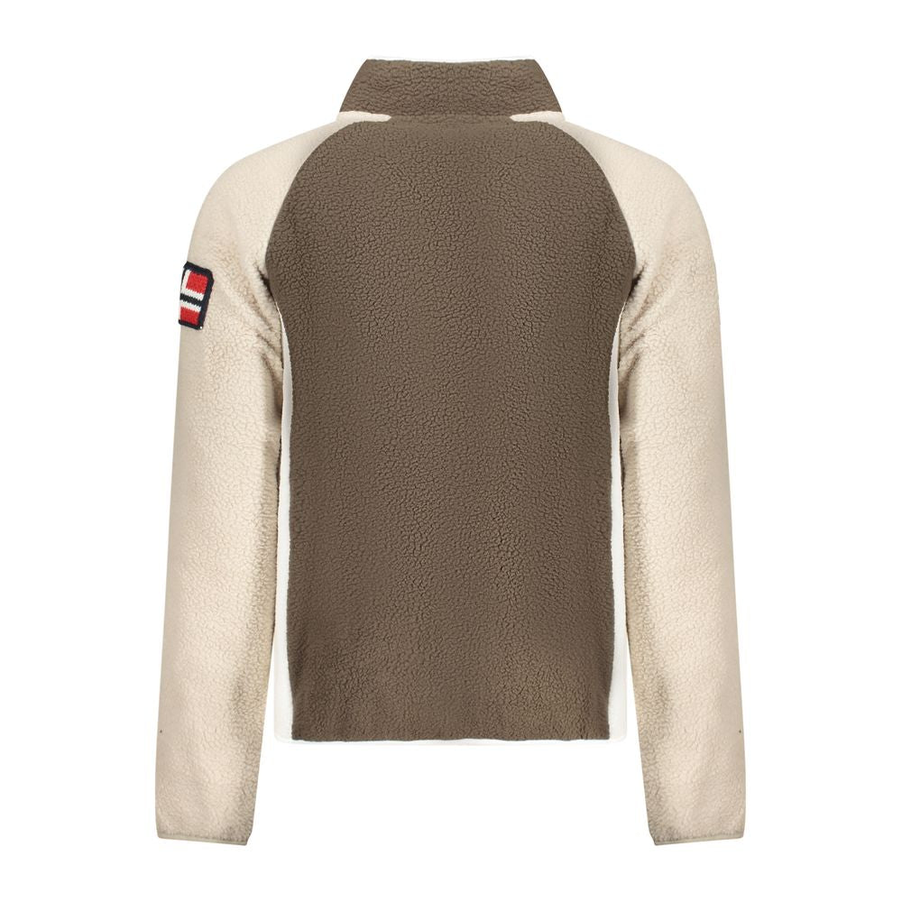 Marrone Polyester Men Sweatshirt - ventzia