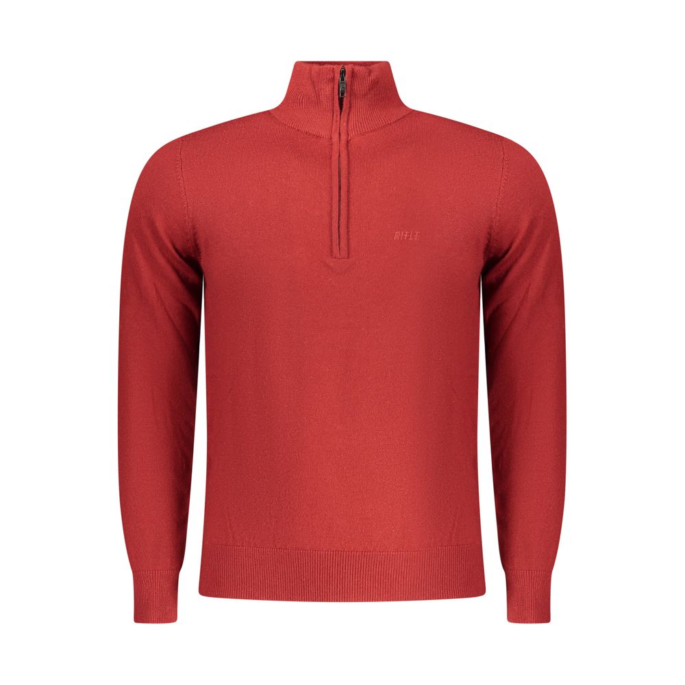 Red Polyester Men Sweater - ventzia