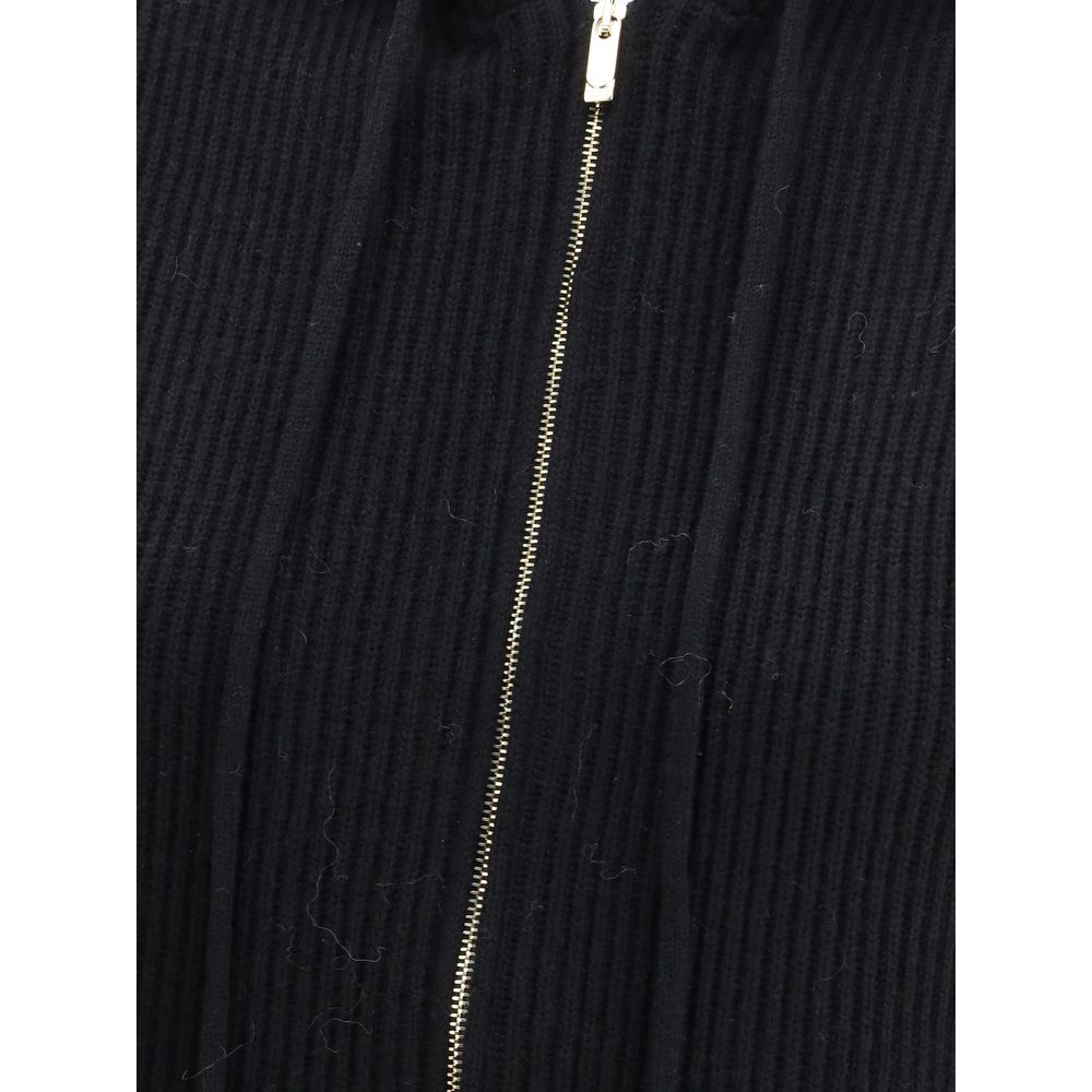 Black Wool Sleveless Jacket