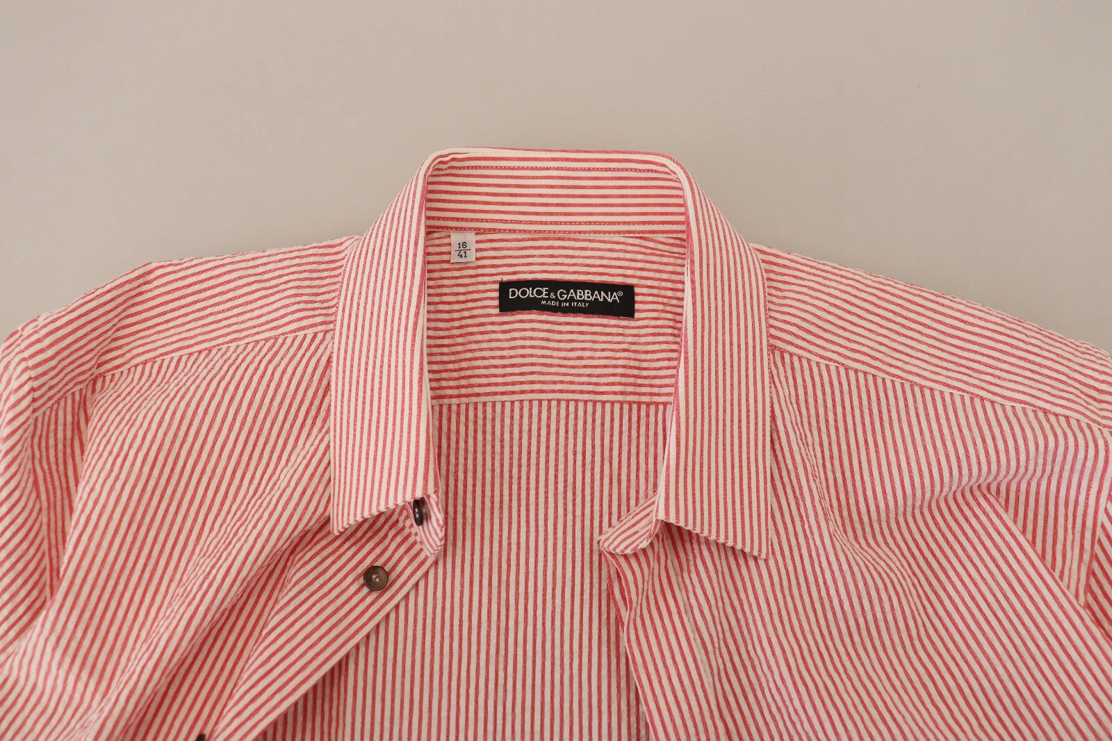 Red White Striped Cotton Short Sleeve Shirt - ventzia