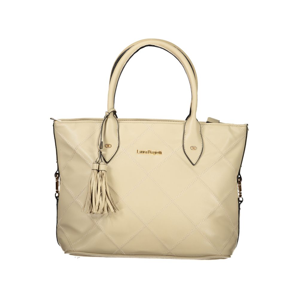 Beige PVC Women Handbag - ventzia
