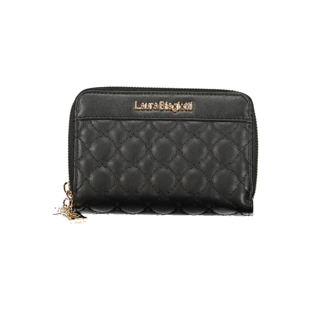 Black Polyurethane Women Wallet - ventzia
