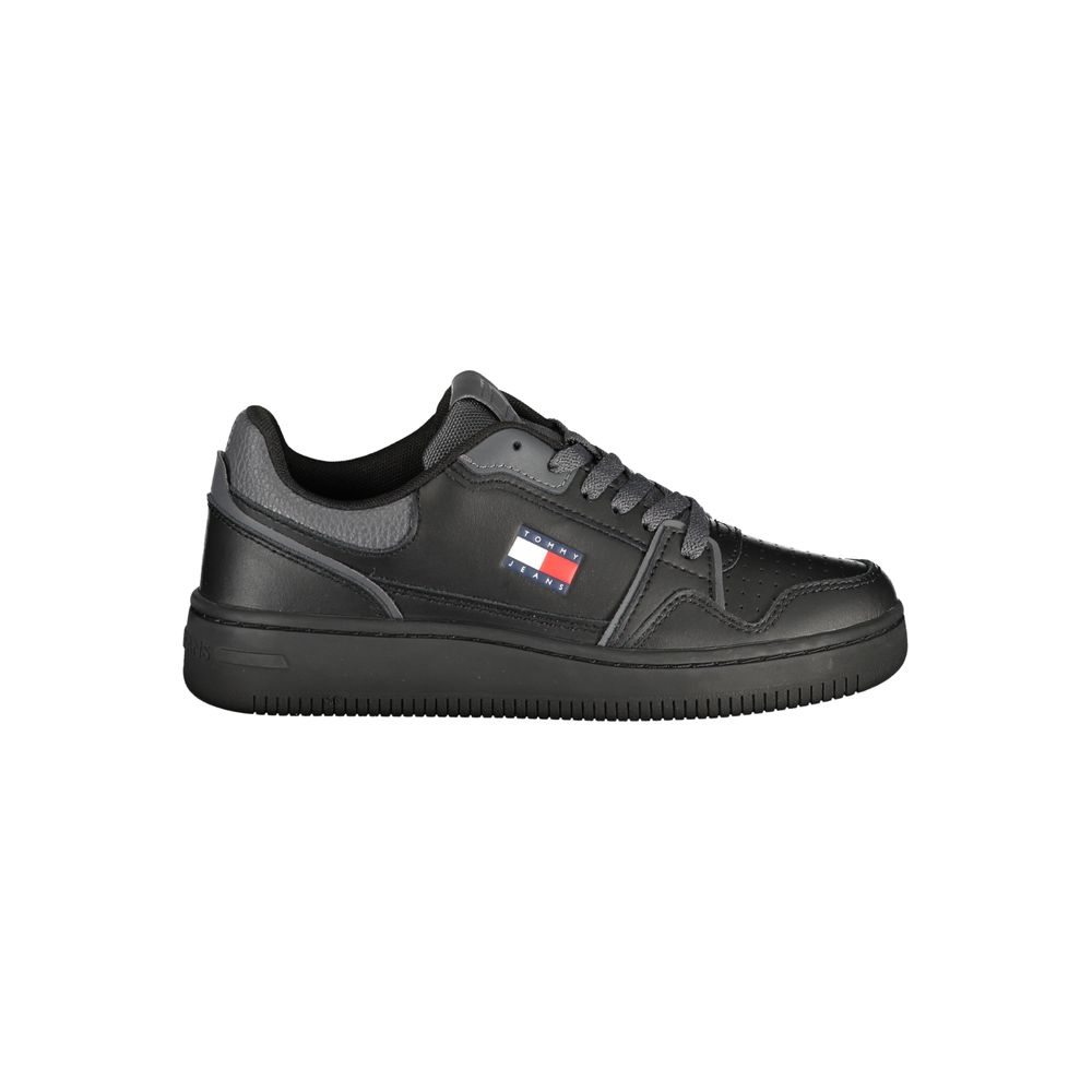 Black Polyurethane Women Sneaker - ventzia