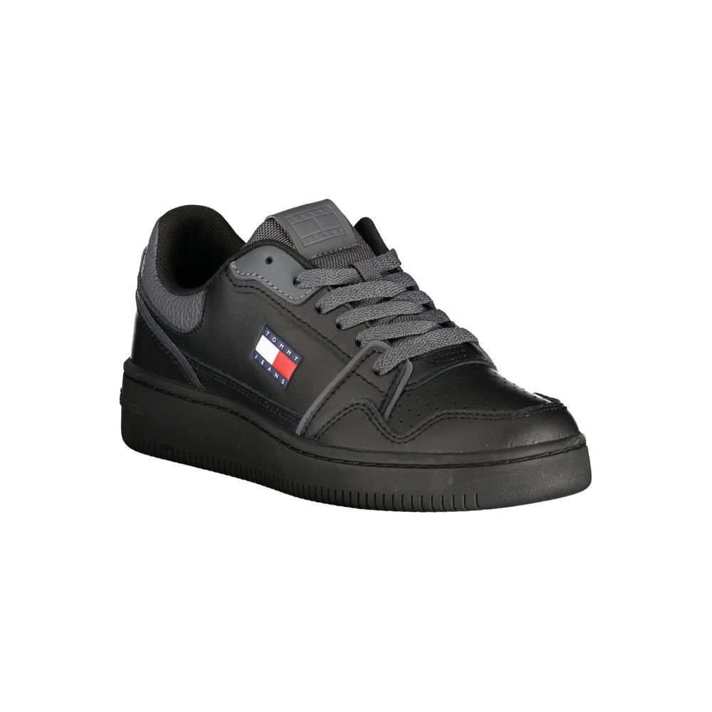 Black Polyurethane Women Sneaker - ventzia