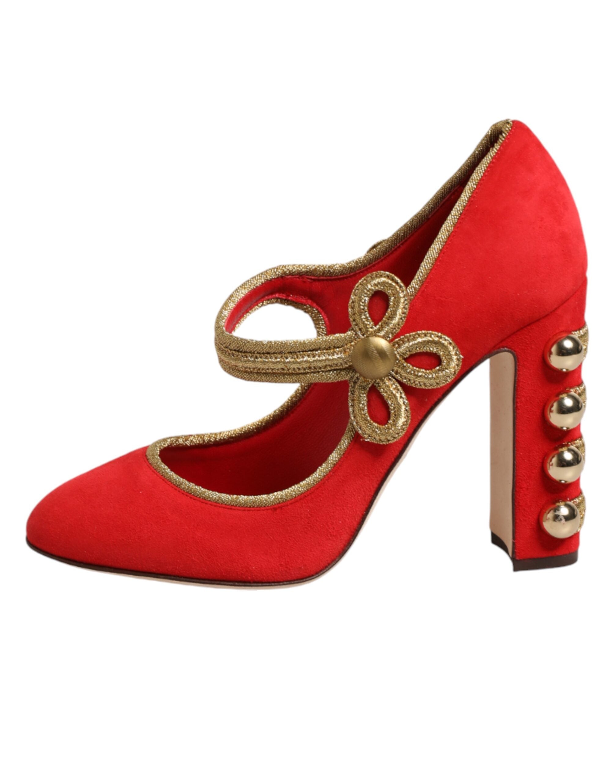 Red Embellished MARY JANES Pumps Shoes